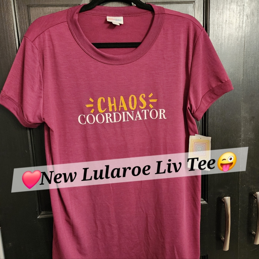LuLaRoe Liv Tee Tshirt Top Chaos Coordinator Small Medium New Unicorn Vintage